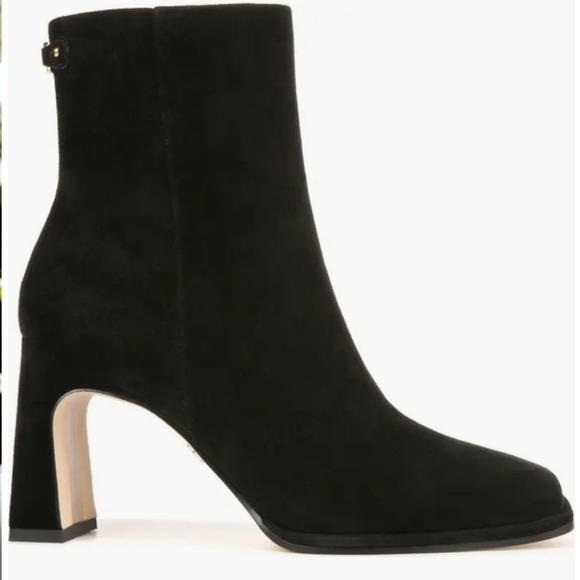 Sam Edelman Women's Irie Square Toe Ankle Bootie Black Suede Size 11 - Picture 1 of 13